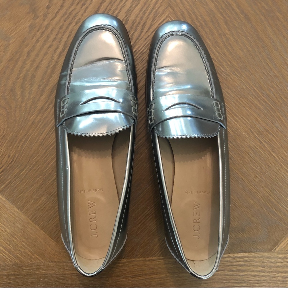 J. Crew Metallic Penny Loafers